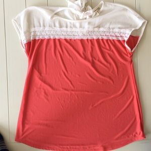 ‼️3 for $15‼️ Faith and Joy Coral Blouse